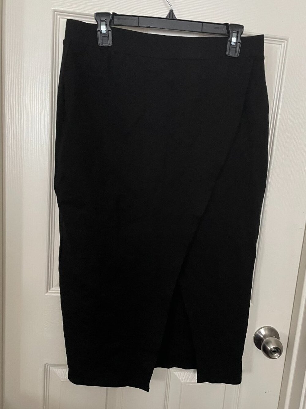 Halara Black Knit Midi Pull on Skirt-Built in Shorts